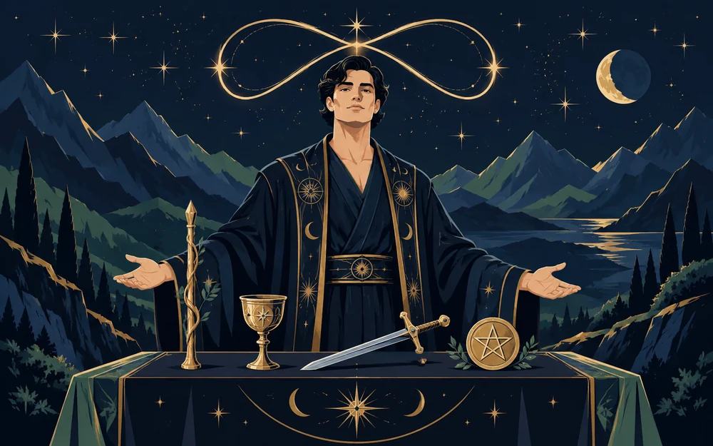 星空下的魔术师,象征内在资源