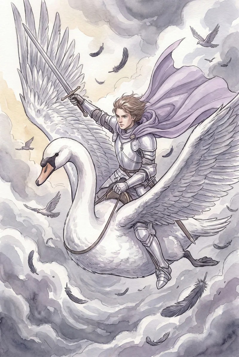 宝剑骑士(Knight of Swords)韦特体系艺术插画