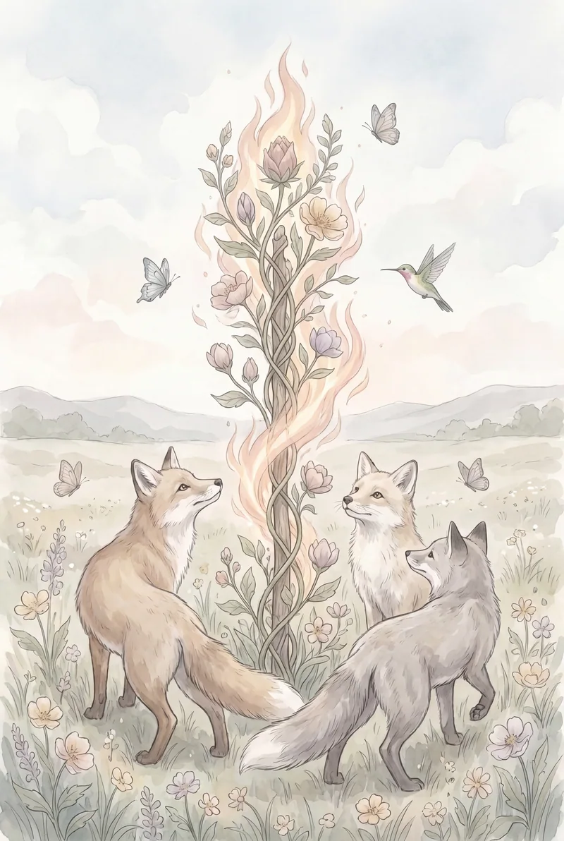 权杖首牌（Ace of Wands）韦特体系艺术插画