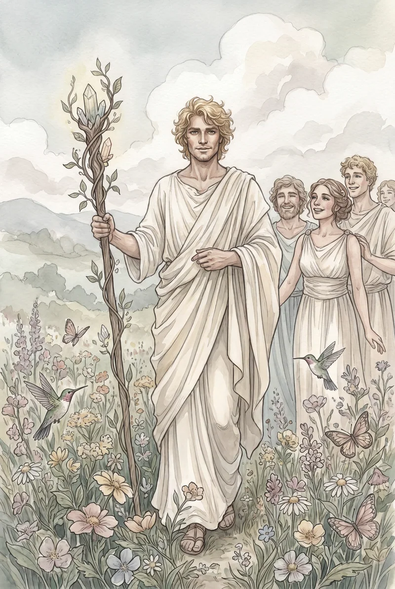 权杖六(Six of Wands)韦特体系艺术插画