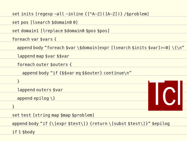 Tcl code sample