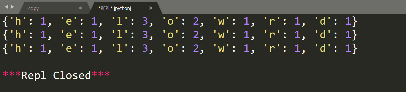 python统计字符串中字母出现次数代码实例