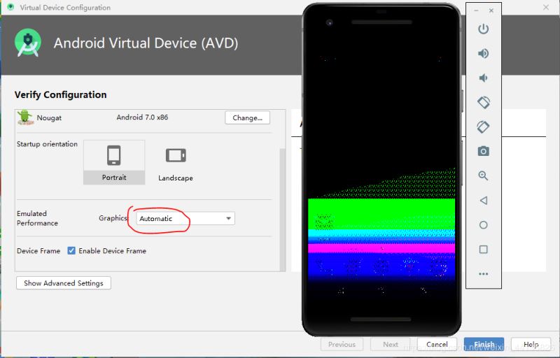 Android studio虚拟机在启动界面和桌面出现画面模糊花屏问题的解决方法