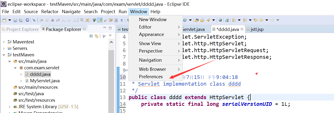 Eclipse添加servlet模板过程代码详解