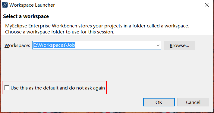 MyEclipse如何取消默认工作空间方法示例