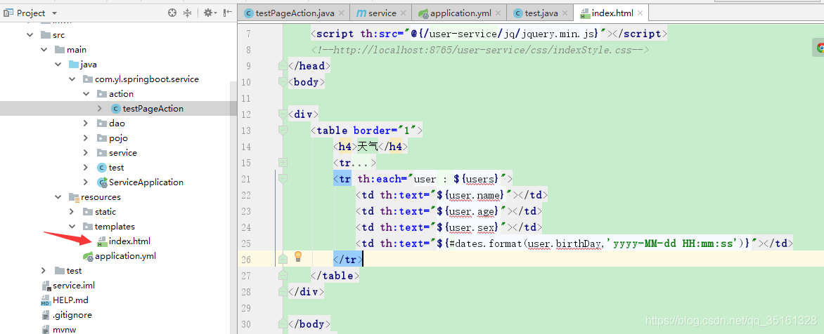 springboot访问template下的html页面的实现配置