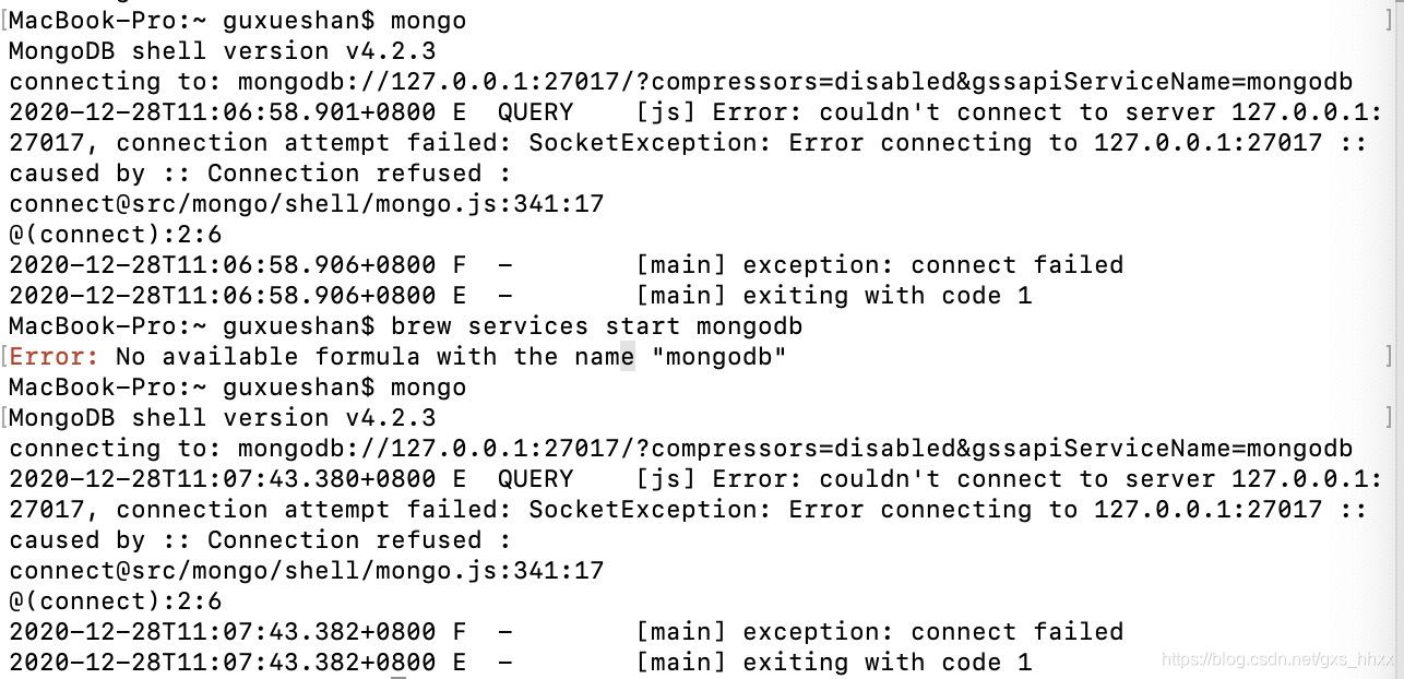 解决MAC上启动mongod报错exiting with code 1的问题