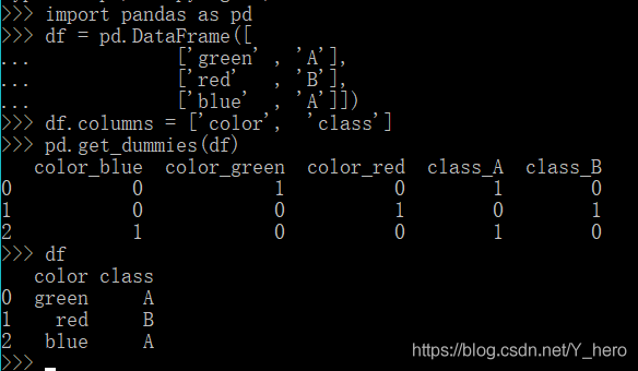 pandas:get_dummies()与pd.factorize()的用法及区别说明