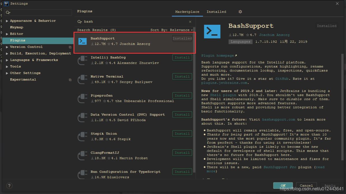 Idea使用Bashsupport插件编辑Shell脚本的方法