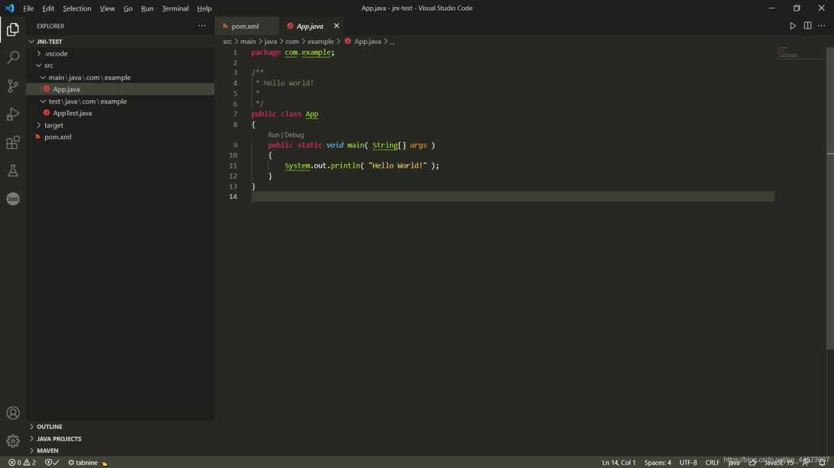 windows下vscode+vs2019开发JNI的示例