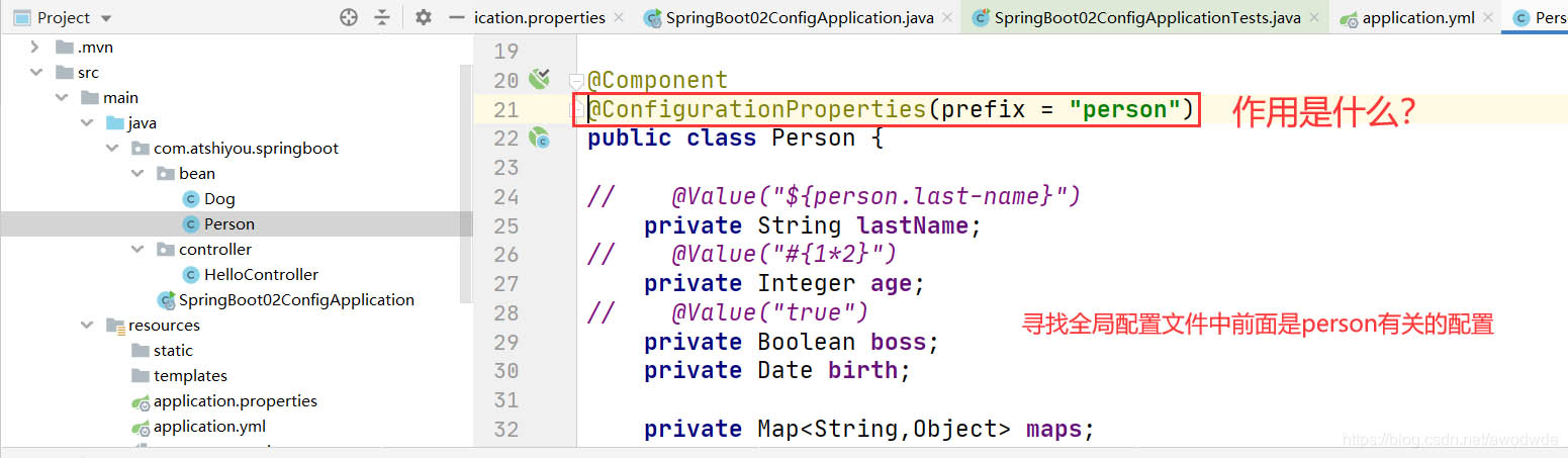 springboot @ConfigurationProperties和@PropertySource的区别
