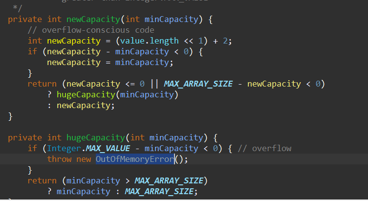 newCapacity newCapacity